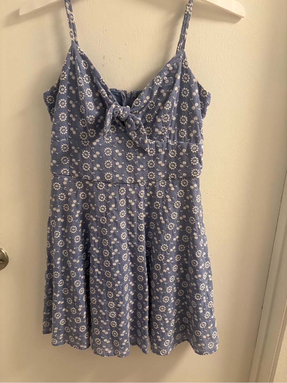 Trixxi Blue Floral Tie-Front Casual Dress